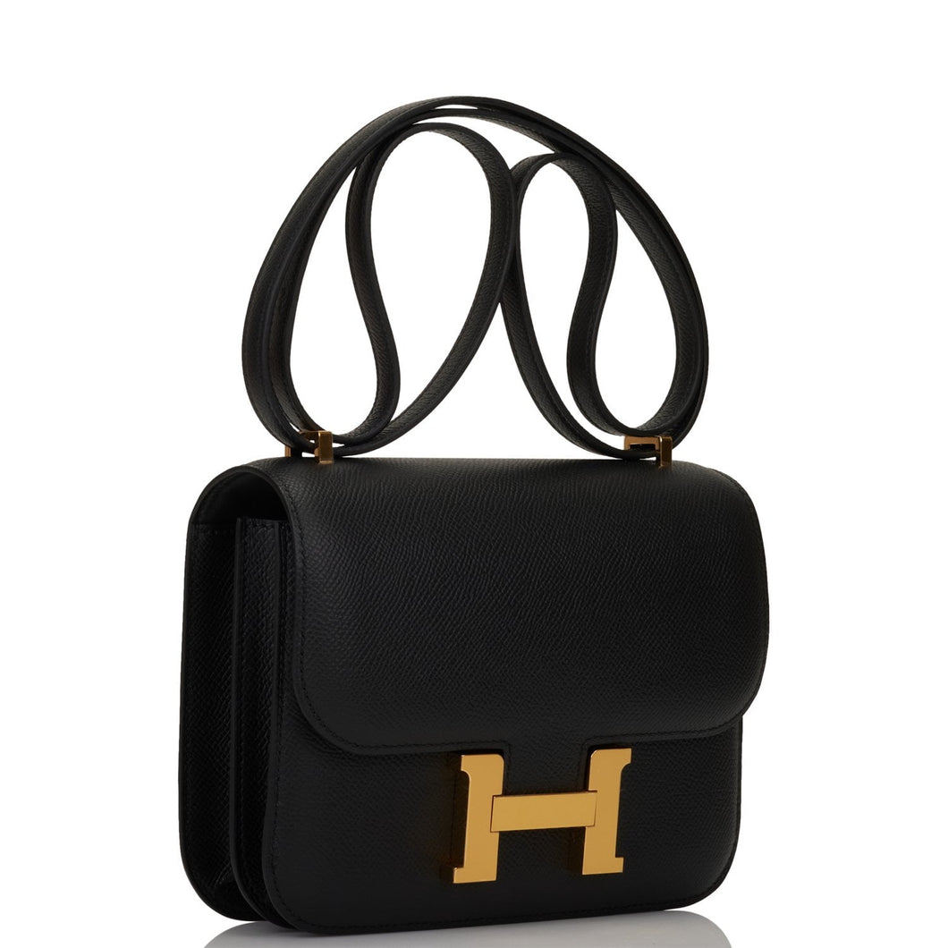 Hermes Constance 18 Black Epsom Gold Hardware