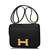 Hermes Constance 18 Black Epsom Gold Hardware