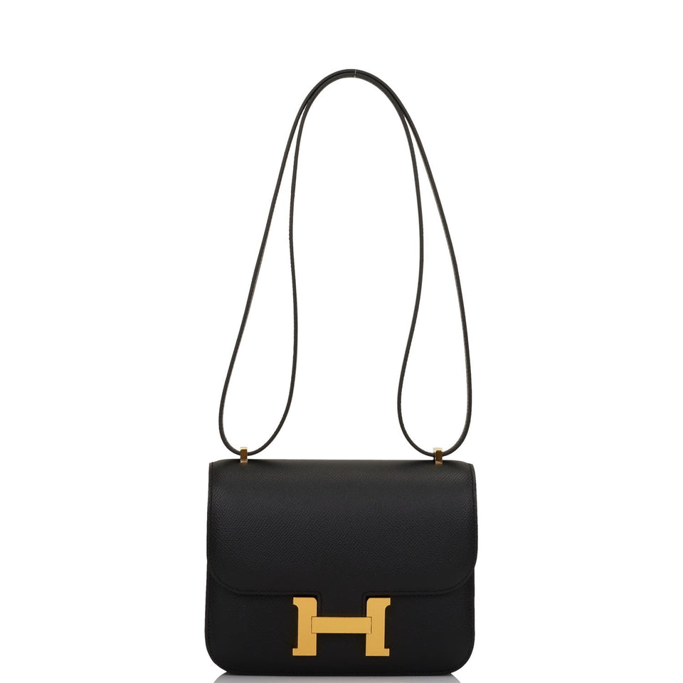 Hermes Constance 18 Black Epsom Gold Hardware