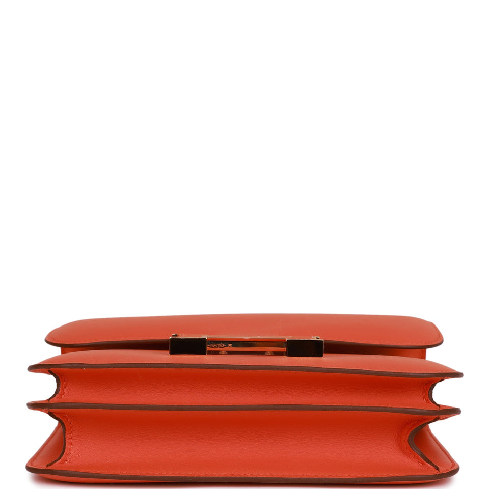 Hermes Constance 1-18 Orange Swift Gold Hardware