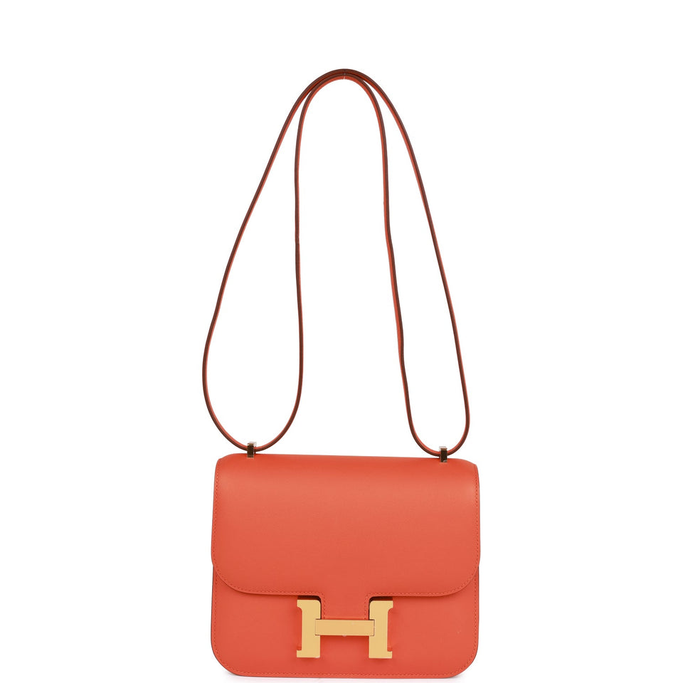 Hermes Constance 1-18 Orange Swift Gold Hardware