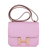 Hermes Constance 18 Mauve Sylvestre Epsom Rose Gold Hardware