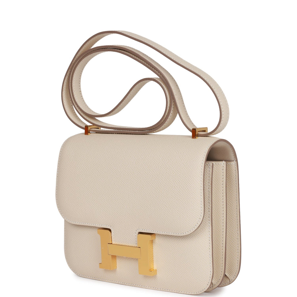 Hermes Constance 1-18 Craie Epsom Gold Hardware
