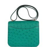 Hermes Constance 18 Vert Verone Ostrich Gold Hardware