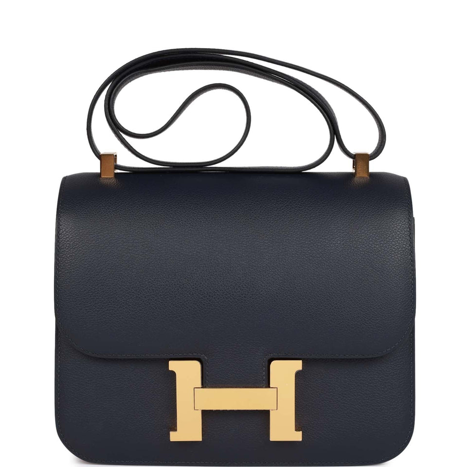 Hermes Constance 24 Bleu Nuit Evercolor Gold Hardware