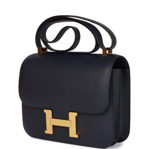 Hermes Constance 24 Bleu Nuit Evercolor Gold Hardware