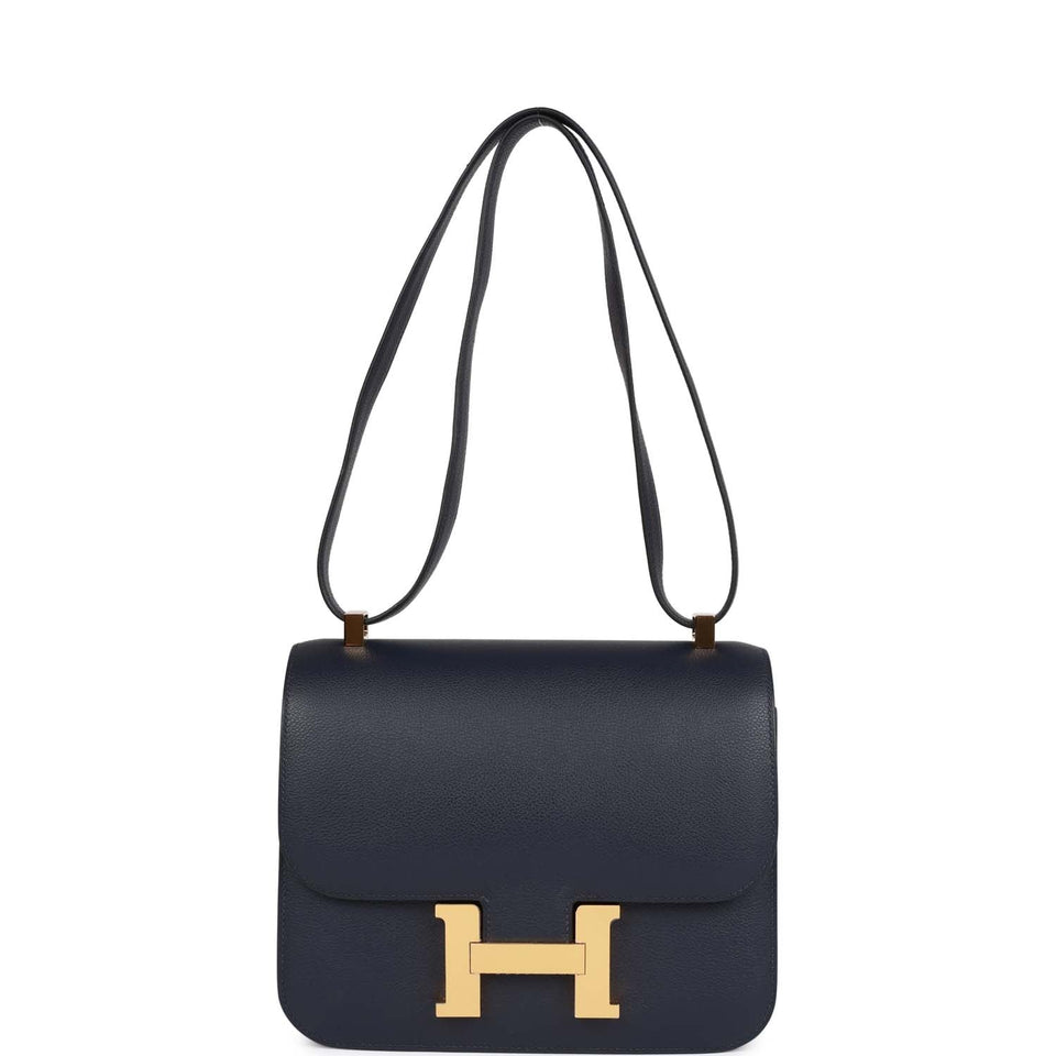 Hermes Constance 24 Bleu Nuit Evercolor Gold Hardware