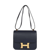Hermes Constance 24 Bleu Nuit Evercolor Gold Hardware