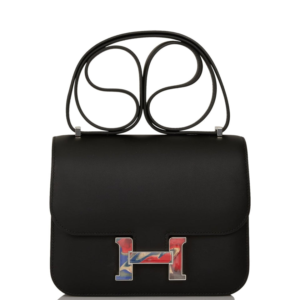Hermes Marble Constance 18 Black Swift Palladium Hardware