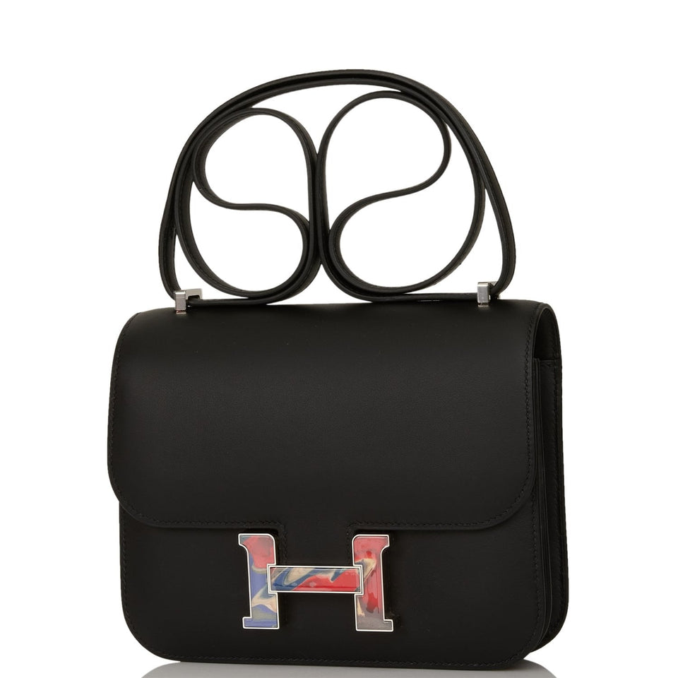 Hermes Marble Constance 18 Black Swift Palladium Hardware