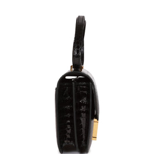 Hermes Constance 18 Black Shiny Alligator Gold Hardware