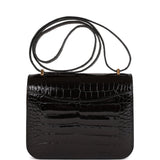 Hermes Constance 18 Black Shiny Alligator Gold Hardware