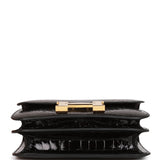 Hermes Constance 18 Black Shiny Alligator Gold Hardware