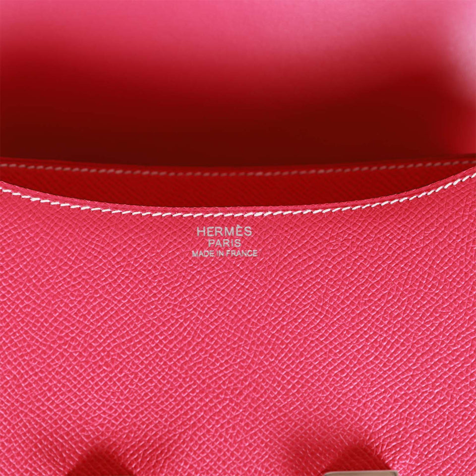 Hermes Constance 24 Rose Tyrien Epsom Palladium Hardware