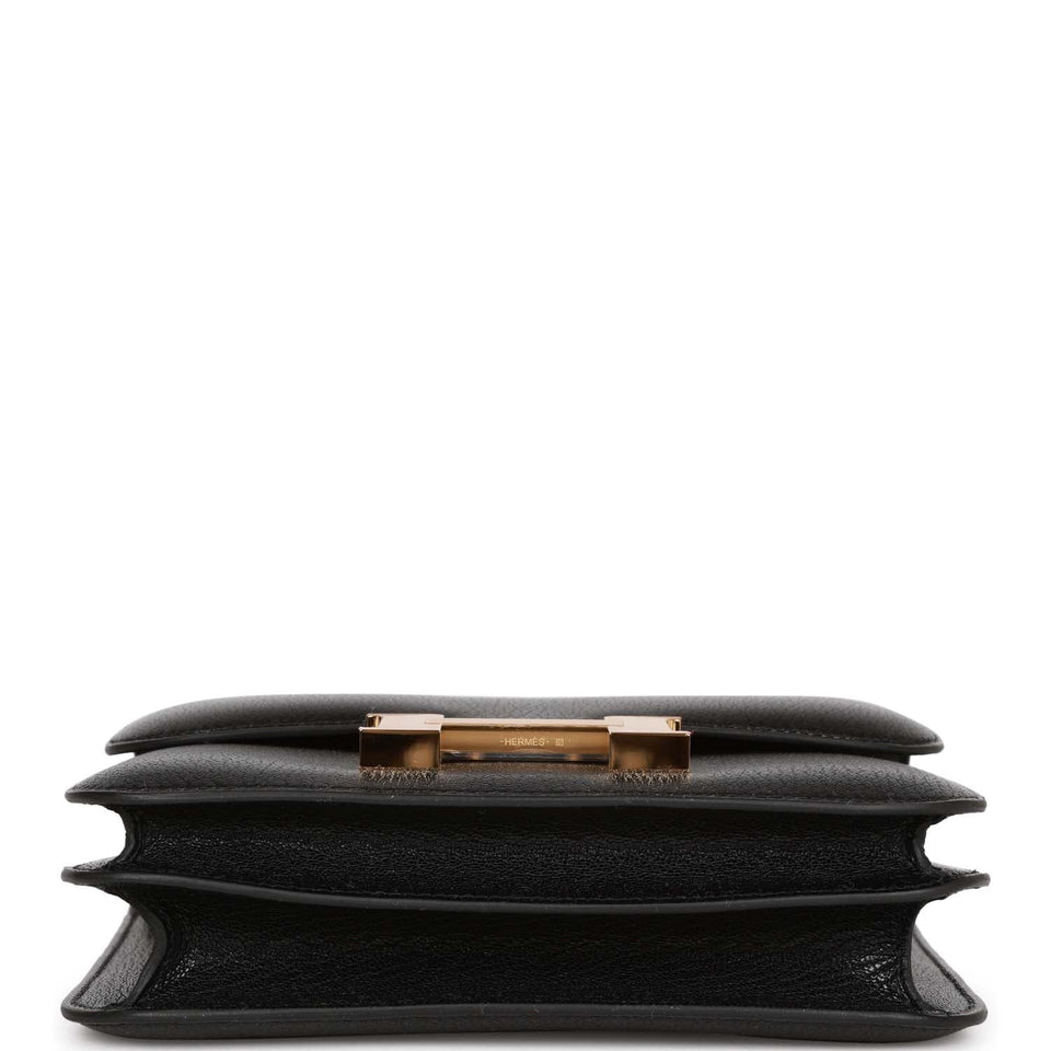 Hermes Constance 1-18 Black Chevre Gold Hardware