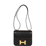 Hermes Constance 1-18 Black Chevre Gold Hardware