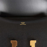 Hermes Constance 1-18 Black Chevre Gold Hardware