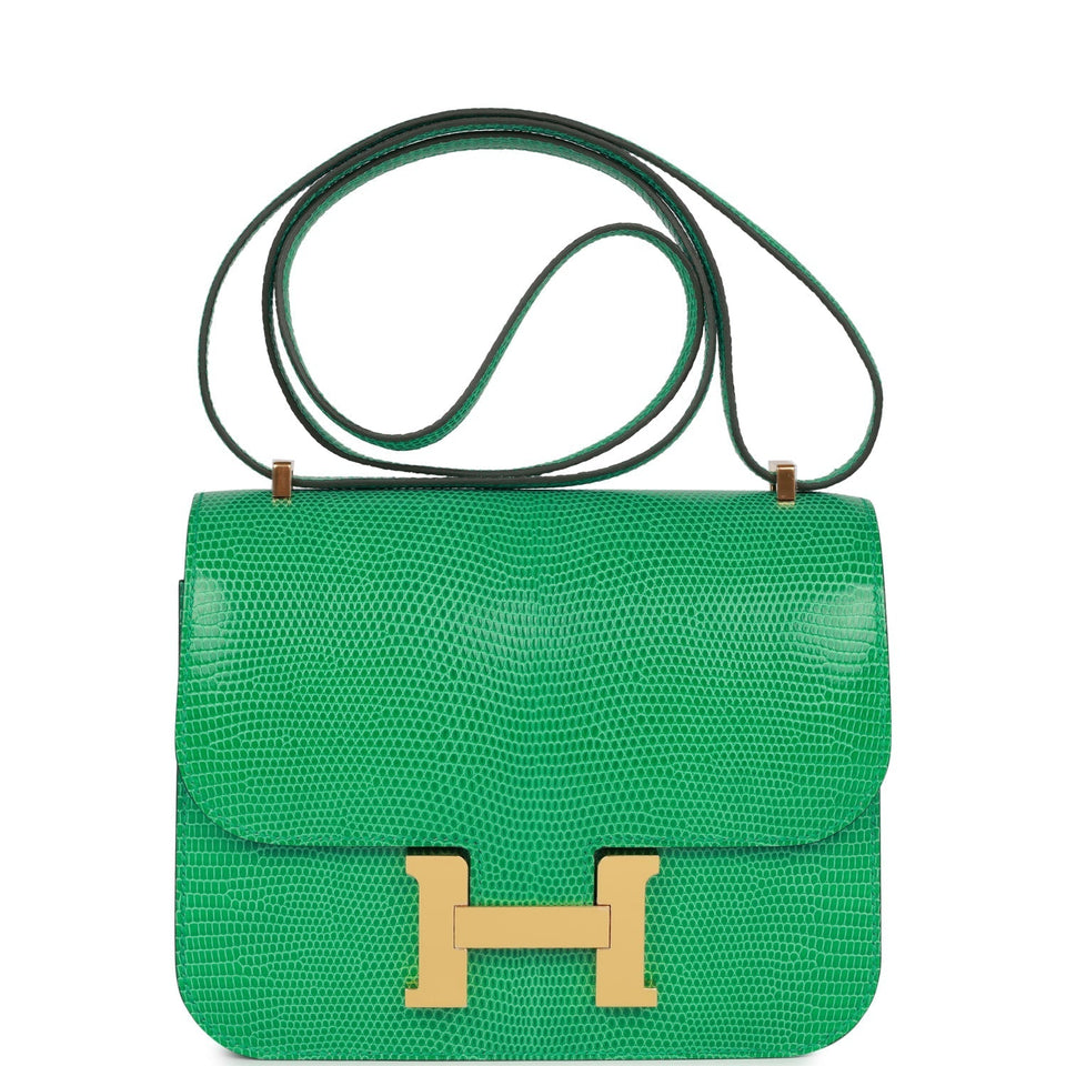 Hermes Mini Constance 18 Menthe Lizard Salvator Gold Hardware