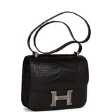 Hermes Constance 24 Black Matte Alligator and Ombre Lizard Marquette Palladium Hardware