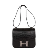 Hermes Constance 24 Black Matte Alligator and Ombre Lizard Marquette Palladium Hardware