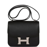 Hermes Constance 18 Black Epsom Palladium Hardware