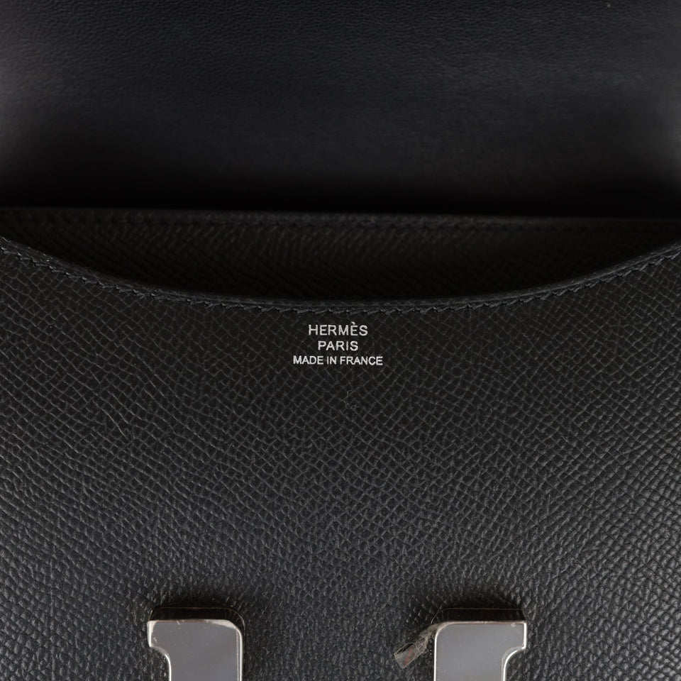 Hermes Constance 18 Black Epsom Palladium Hardware
