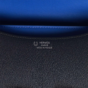 Hermes Special Order (HSS) Constance 18 Bleu Indigo Verso Chevre Palladium Hardware