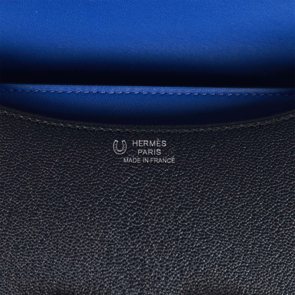 Hermes Special Order (HSS) Constance 18 Bleu Indigo Verso Chevre Palladium Hardware