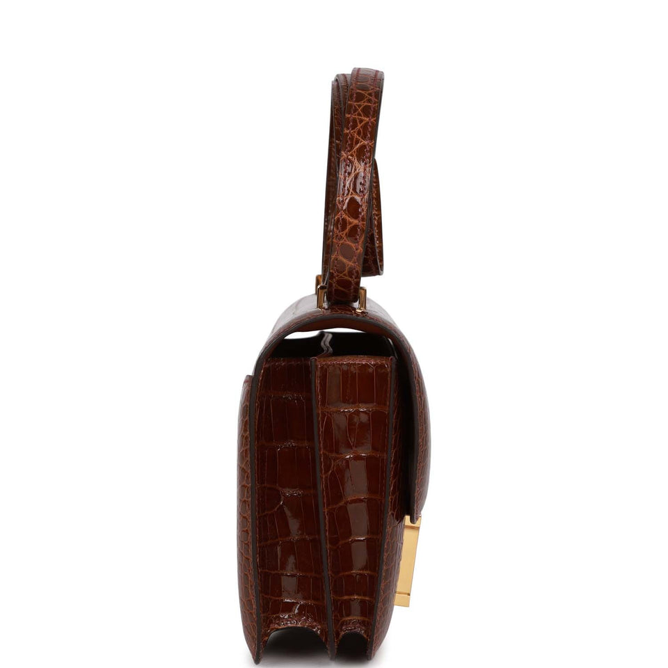 Hermes Constance 18 Miel Shiny Alligator Gold Hardware