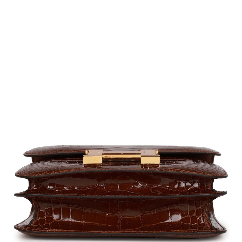Hermes Constance 18 Miel Shiny Alligator Gold Hardware