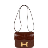 Hermes Constance 18 Miel Shiny Alligator Gold Hardware
