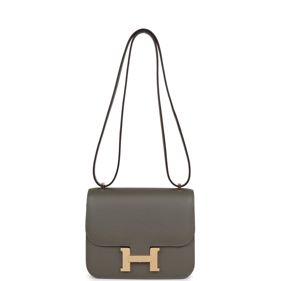 Hermes Constance 1-18 Gris Meyer Verso Evercolor Permabrass Hardware