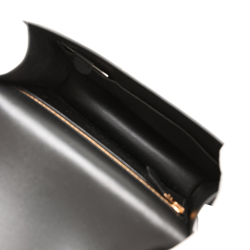 Hermes Constance 1-24 Black Chevre Chamkila Rose Gold Hardware