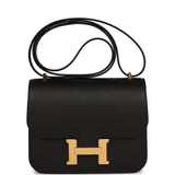 Hermes Constance 18 Black Epsom Gold Hardware