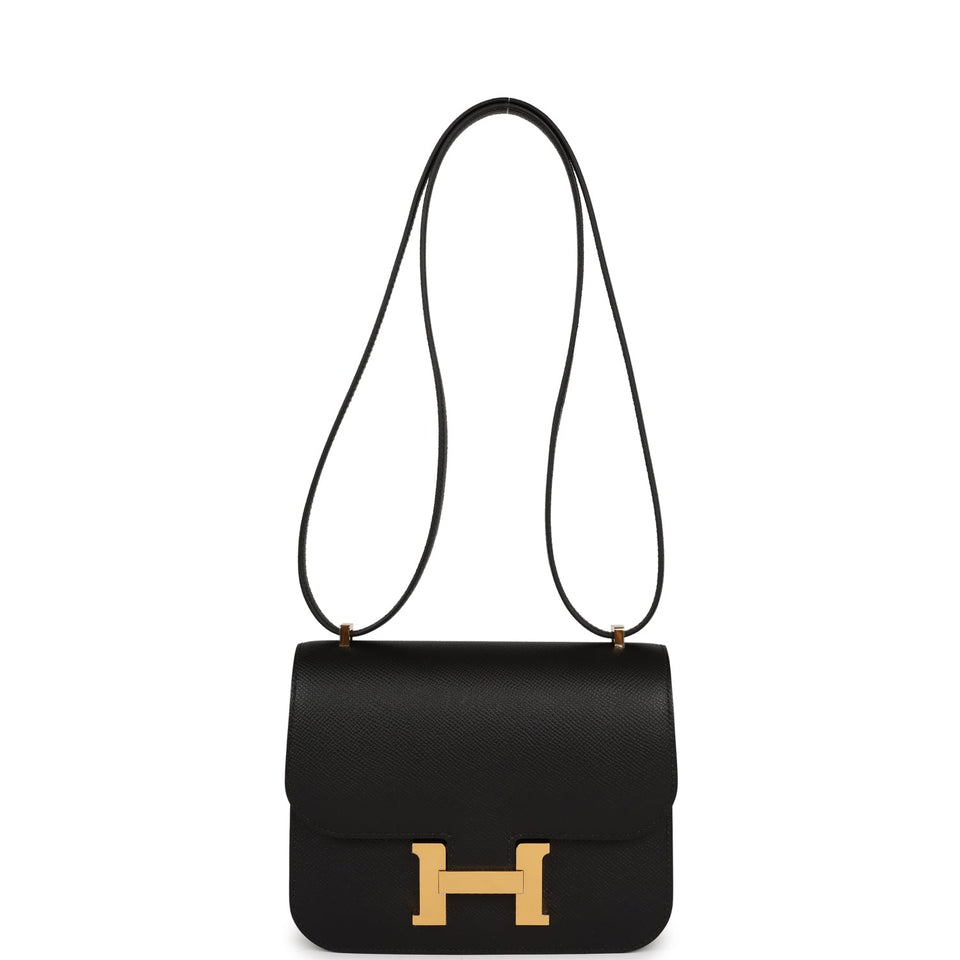 Hermes Constance 18 Black Epsom Gold Hardware