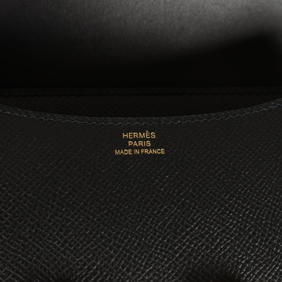 Hermes Constance 18 Black Epsom Gold Hardware