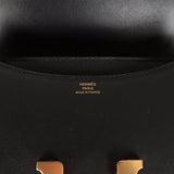 Hermes Constance 18 Black Veau Monsieur Rose Gold Hardware