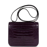 Hermes Constance 18 Amethyst Shiny Alligator Tigers Eye Quartz Palladium Hardware