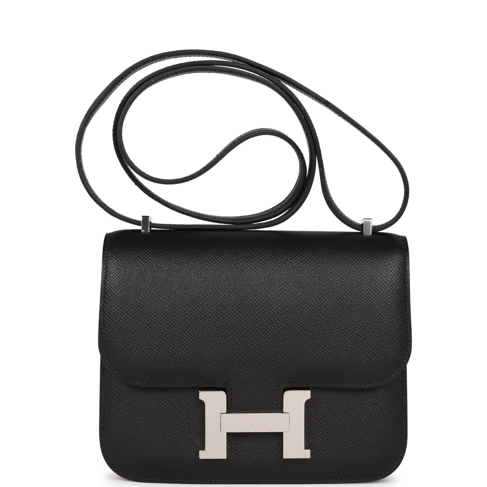 Hermes Constance 1-18 Black Epsom Palladium Hardware