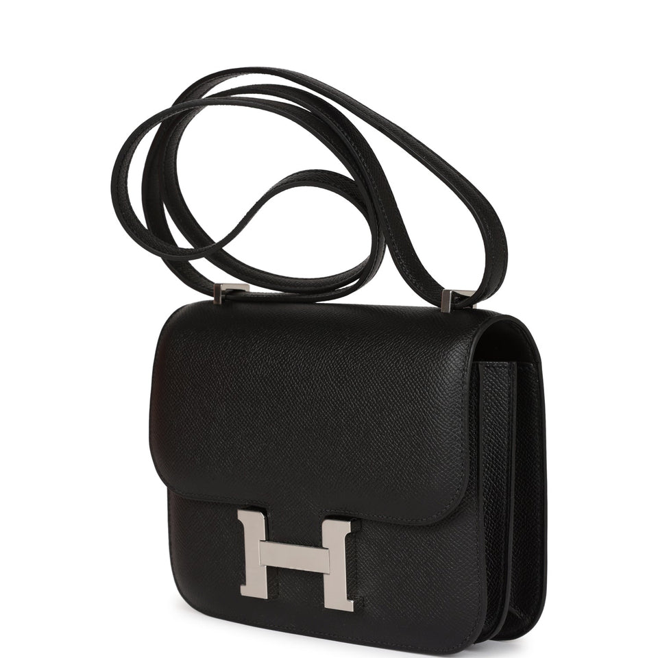 Hermes Constance 1-18 Black Epsom Palladium Hardware
