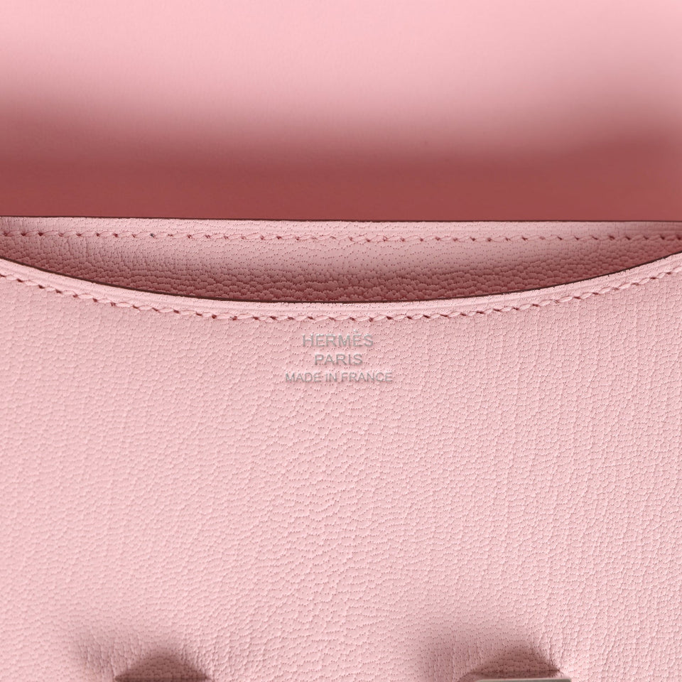 Hermes Constance 18 Rose Sakura Chevre Palladium Hardware
