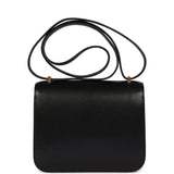 Hermes Constance 18 Black Chevre Chamkila Gold Hardware