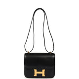 Hermes Constance 18 Black Chevre Chamkila Gold Hardware