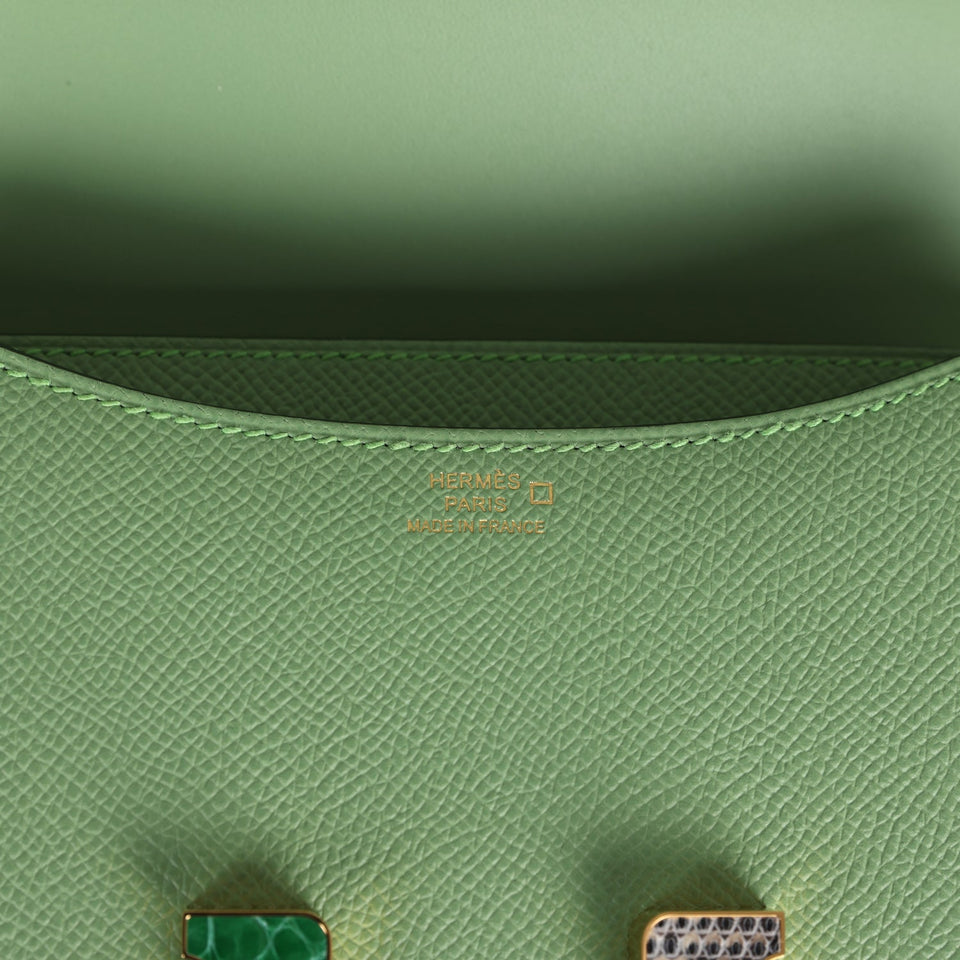 Hermes Constance 18 Vert Criquet Epsom Marquette Hardware