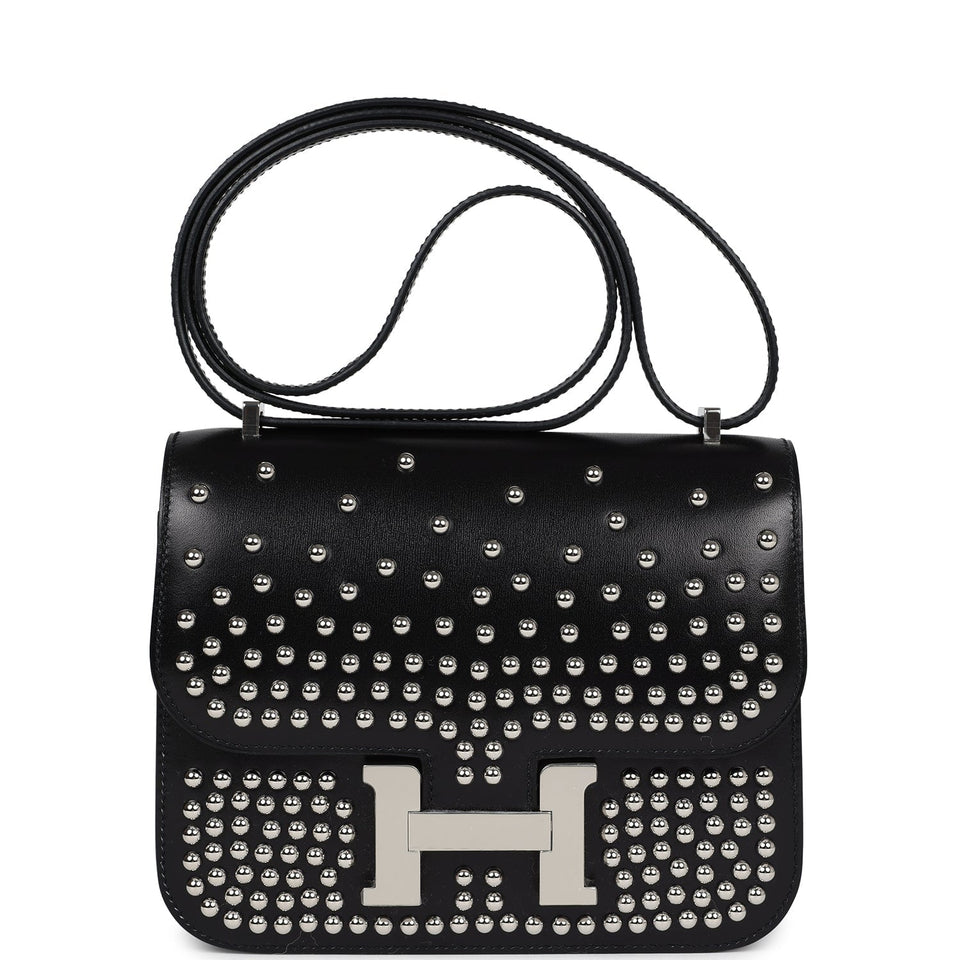 Hermes Constance 1-18 Clouté Black Box Calf Palladium Hardware