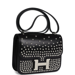 Hermes Constance 1-18 Clouté Black Box Calf Palladium Hardware