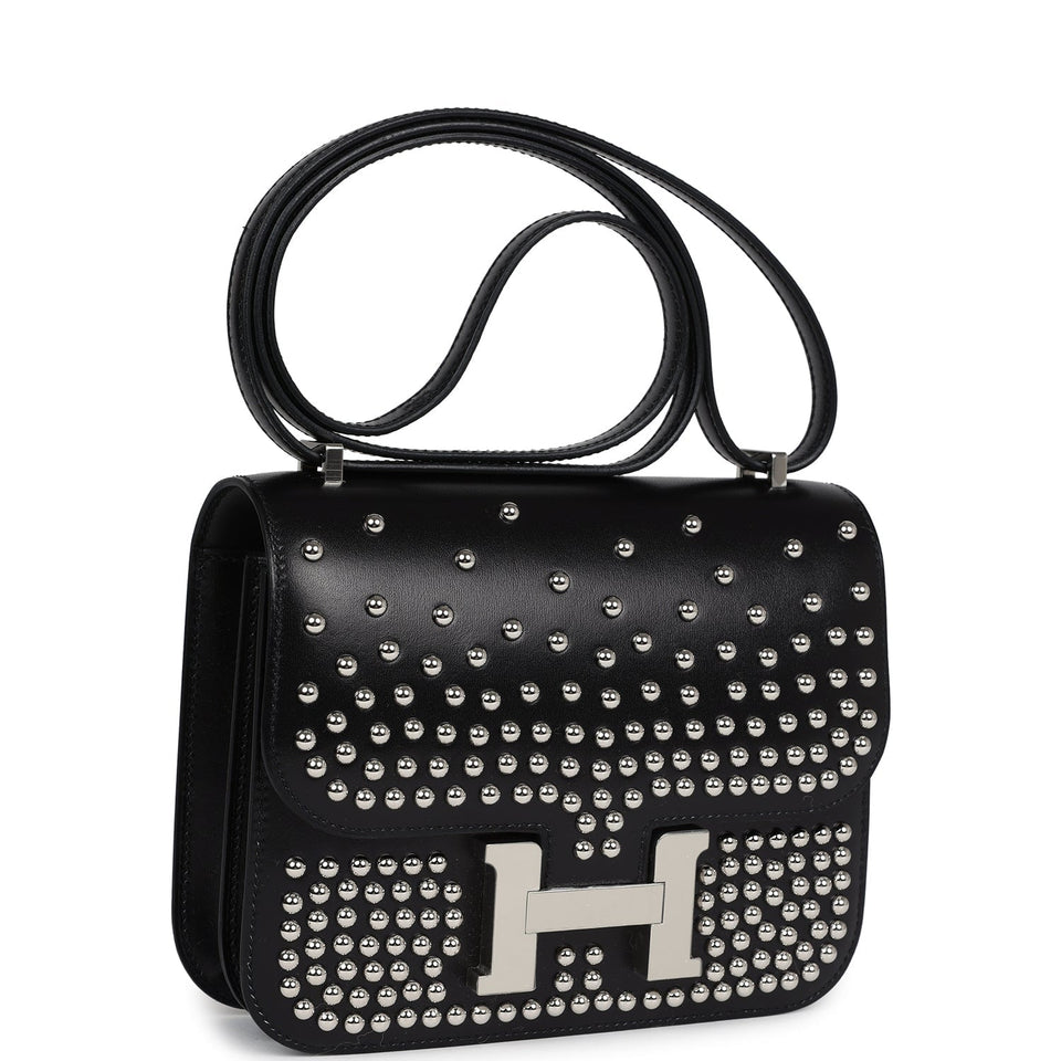 Hermes Constance 1-18 Clouté Black Box Calf Palladium Hardware