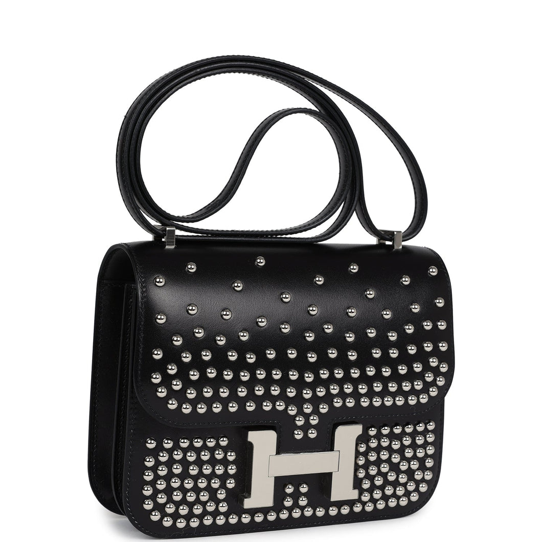 Hermes Constance 1-18 Clouté Black Box Calf Palladium Hardware