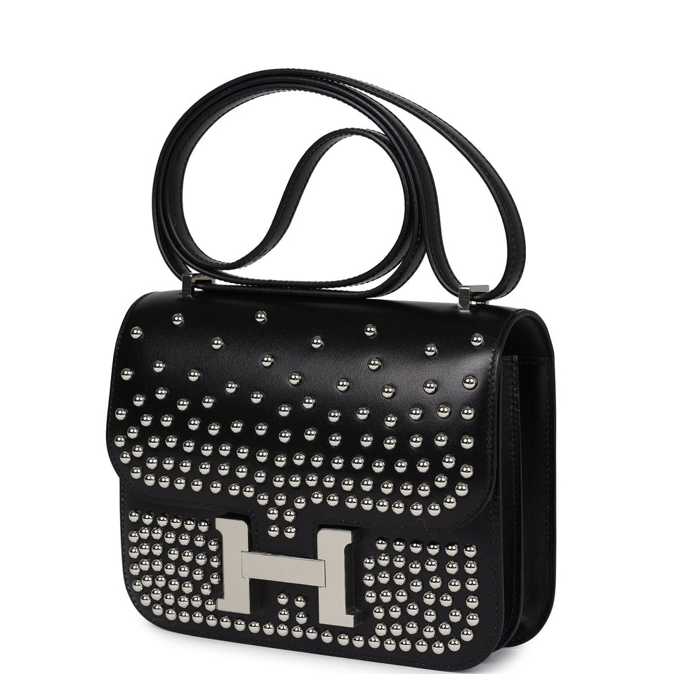 Hermes Constance 1-18 Clouté Black Box Calf Palladium Hardware