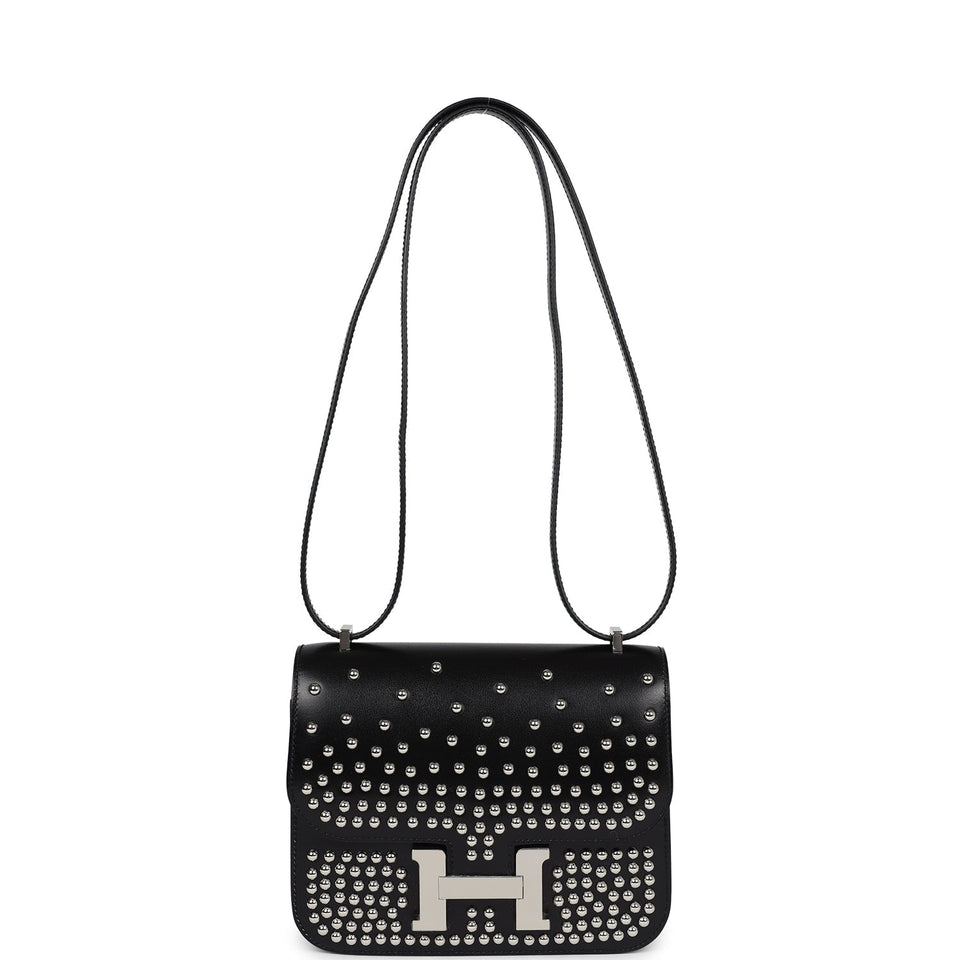Hermes Constance 1-18 Clouté Black Box Calf Palladium Hardware